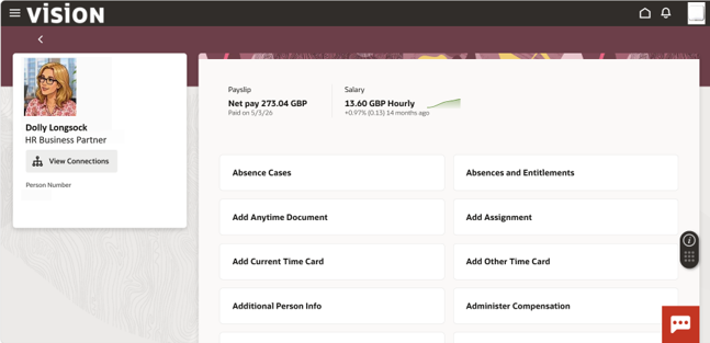 HCM Professional Activity Centre look and feel — screenshot 2